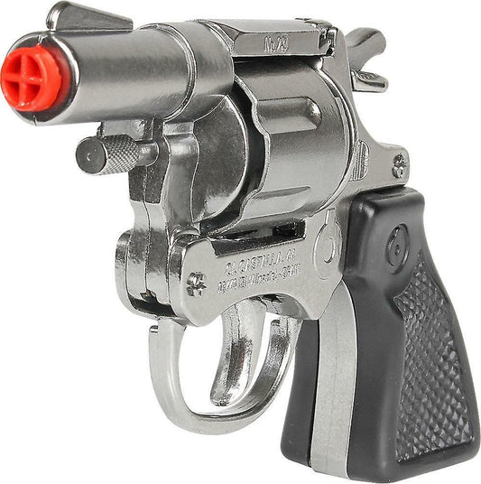 Gonher 357 Colt Detective Revolver – 8 Shot Die-Cast Toy Cap Gun Silver Made in Spain