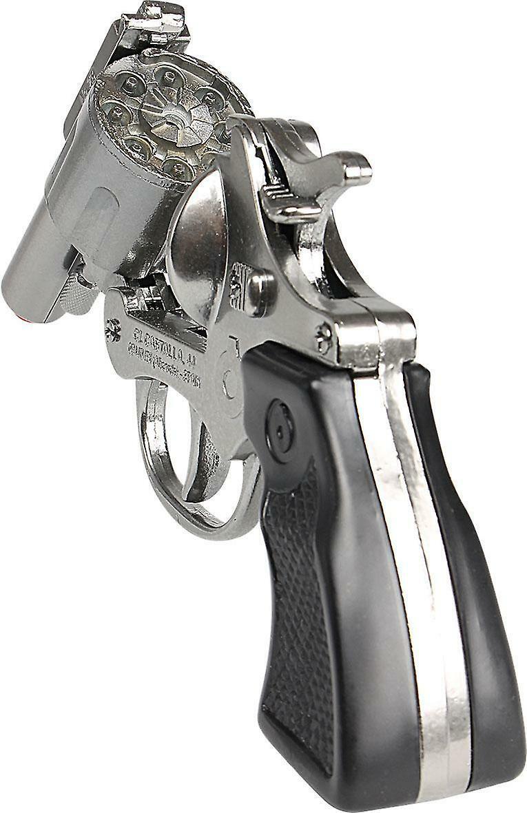Gonher 357 Colt Detective Revolver – 8 Shot Die-Cast Toy Cap Gun Silver Made in Spain