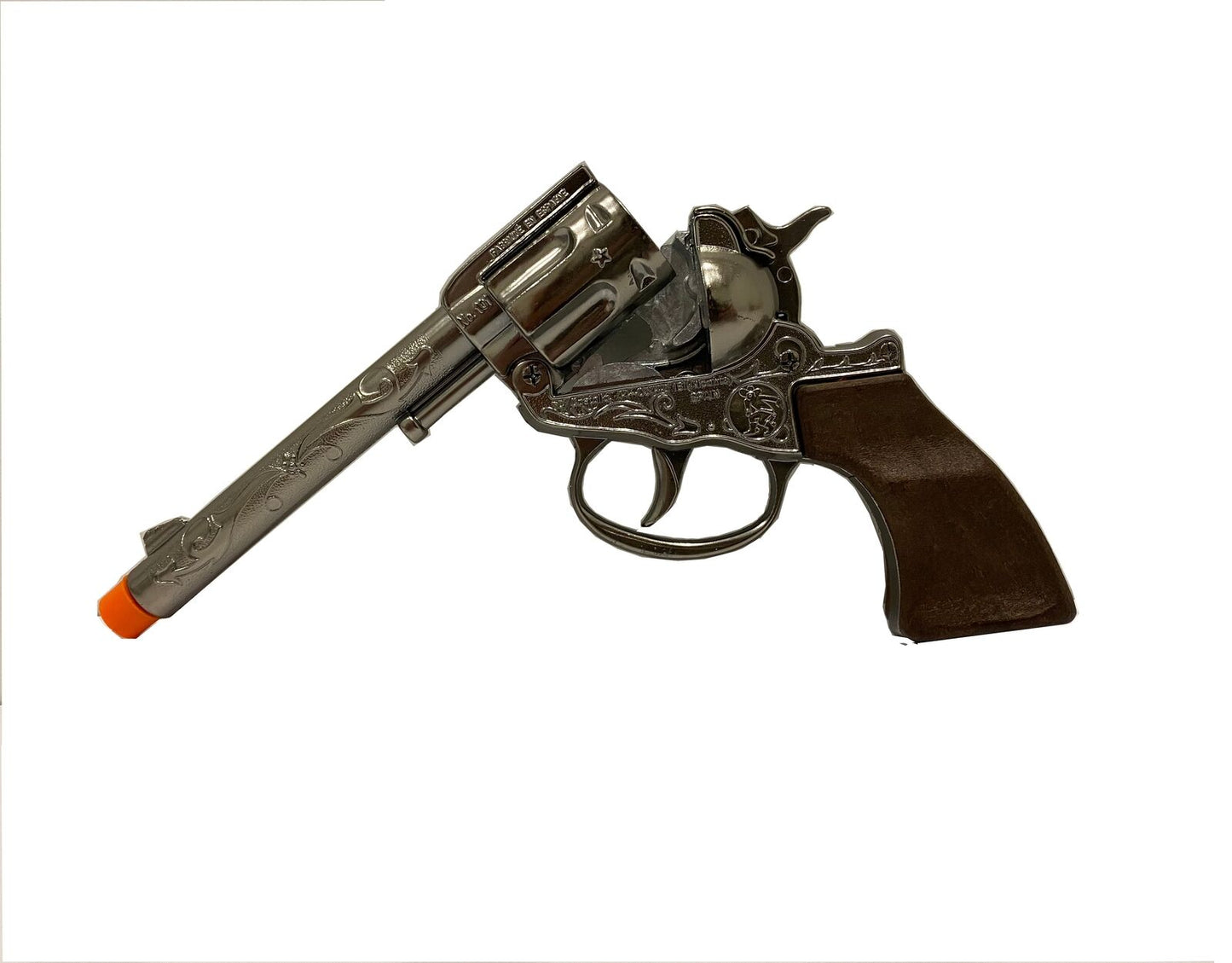 Gonher Classic Cowboy Revolver – Paper Roll Cap Toy Gun Silver Made in Spain