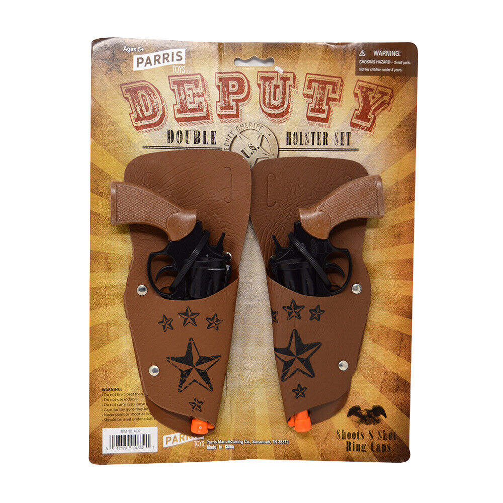 Deputy Double Holster Set – 8 Shot Toy Cap Gun Set with Belt and Holsters