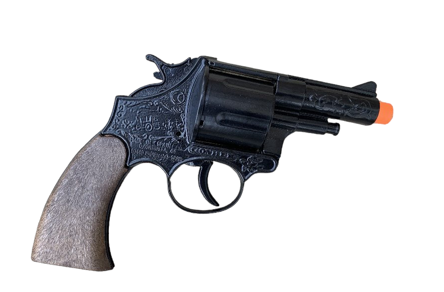 Gonher Colt Style Revolver – 12 Shot Die-Cast Toy Cap Gun Black Made in Spain