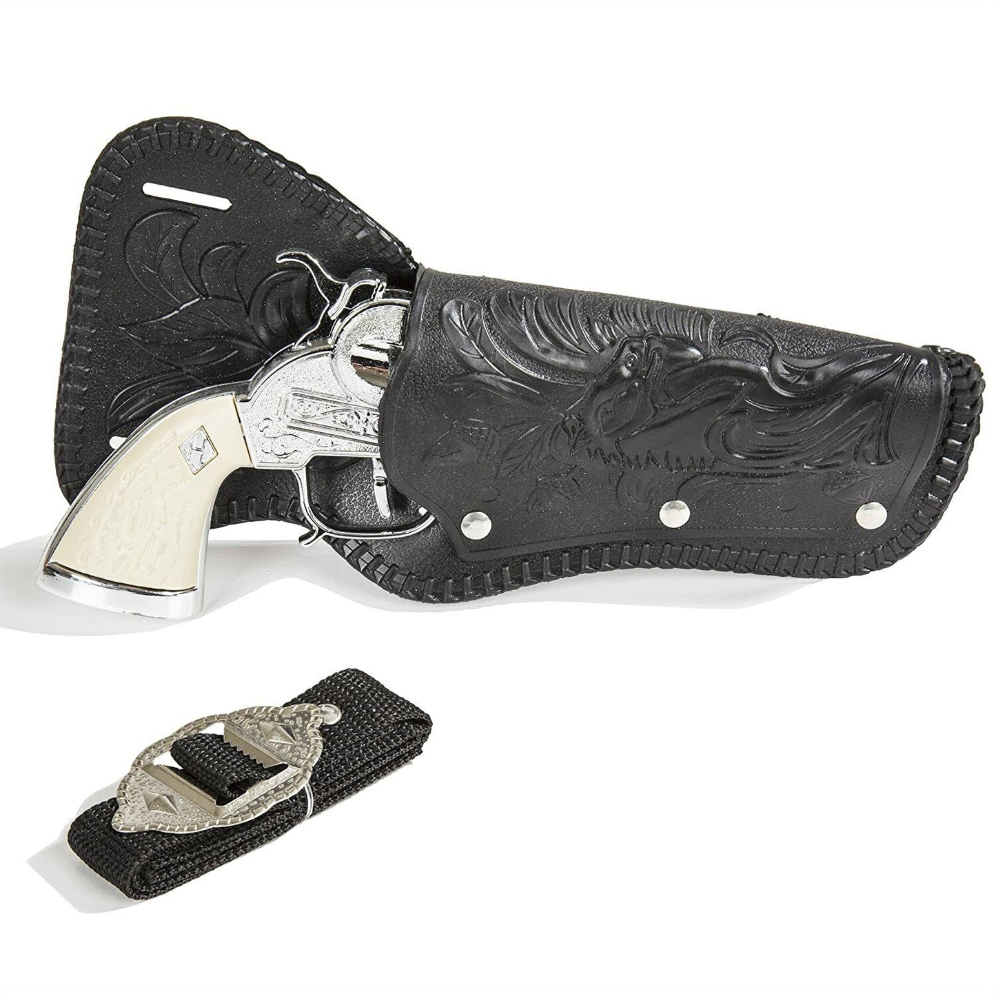 Stagecoach Double Holster Set – Roll Cap Toy Gun Set with Belt and Holsters
