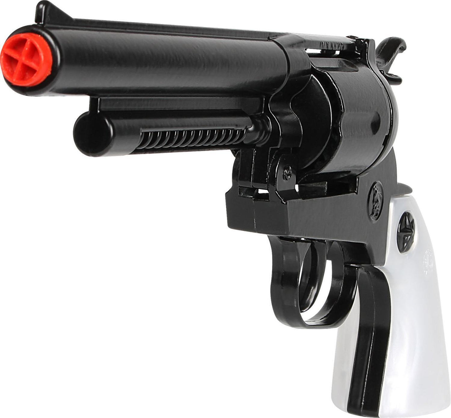 Gonher Black Cowboy Revolver with White Pearl Grips – 12 Shot Toy Cap Gun Made in Spain