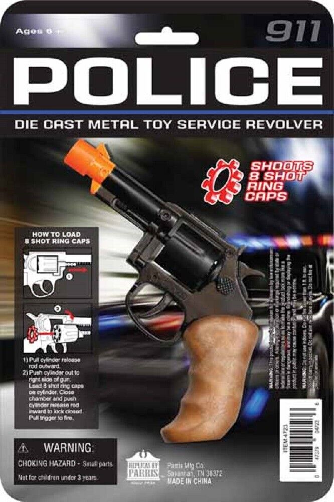 Parris Police Service Revolver – 8 Shot Die-Cast Toy Cap Gun