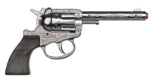Gonher Classic Cowboy Revolver – Paper Roll Cap Toy Gun Silver Made in Spain