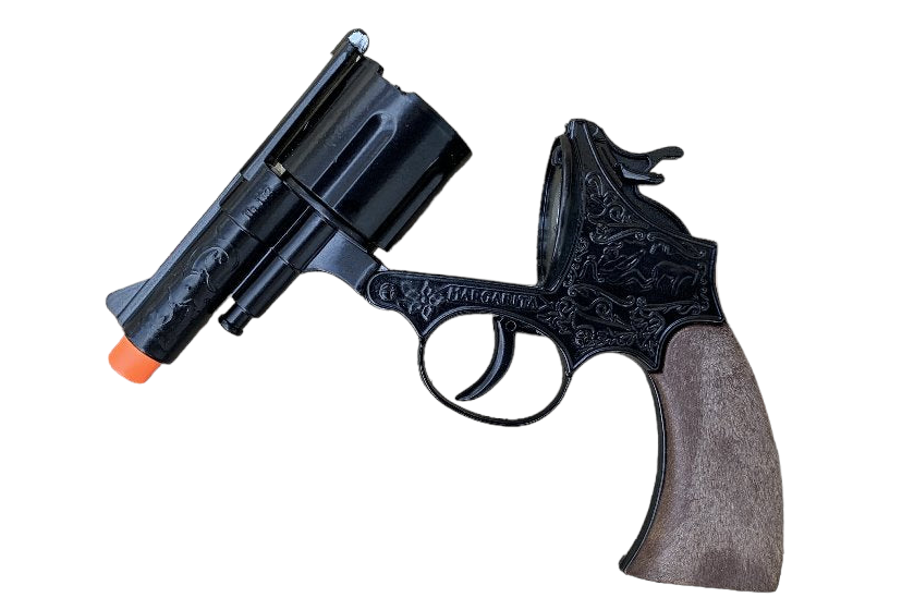 Gonher Colt Style Revolver – 12 Shot Die-Cast Toy Cap Gun Black Made in Spain