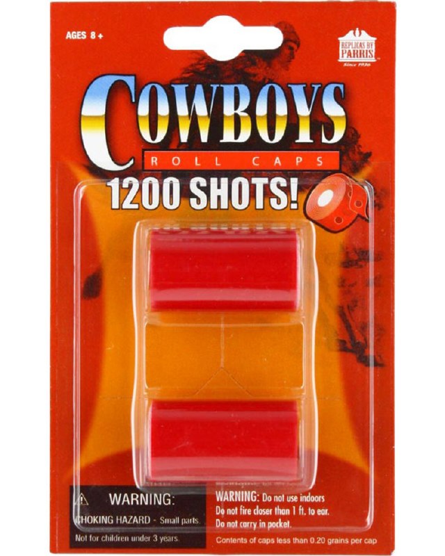 Parris Cowboys Paper Roll Caps Refill – 1200 Shots Total (Made in Germany) Toy Cap Gun Ammo