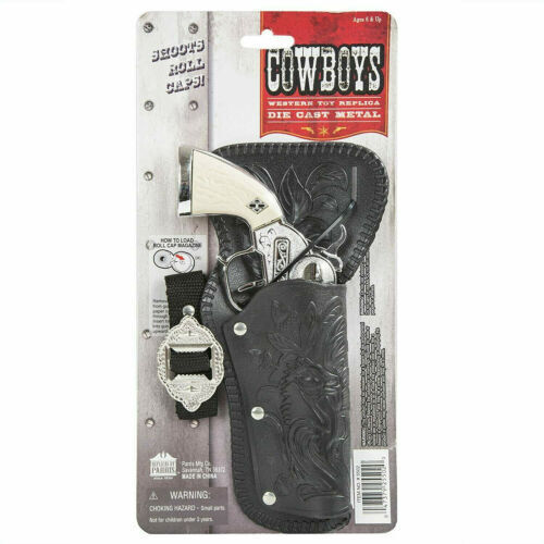 Parris Stagecoach Single Holster Set – Paper Roll Cap Toy Gun with Holster and Belt